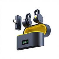 Nouveau microphone cravate sans fil modèle privé T60 pour diffusion en direct mobile avec étui de charge et réduction du bruit pour l'accompagnement