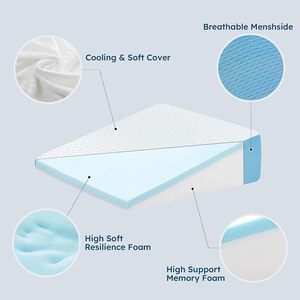 <span class=keywords><strong>Almohada</strong></span> de espuma viscoelástica de 7,5 ", soporte para la espalda y elevación de las piernas, <span class=keywords><strong>almohada</strong></span> de cuña para dormir - Product Image 2