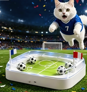 Caja de Juego Interactiva para Gatos con Diseño de Fútbol, Juguete de Plástico con Pelotas y Banderas para Gatos de Interior, Antiaburrimiento - Product Image 1