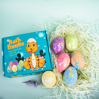 Lot de 6 jouets surprise 80g pour enfants dinosaures pour le bain à l'intérieur de bombes de bain en forme d'oeuf coffret cadeau