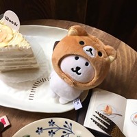 Ensemble de vêtements pour poupée Rilakkuma Fantasy Series Plush Hood 10cm – Adorable tenue d'ours autoironique pour jeunes