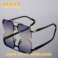 Lunettes de soleil OEM Fabricant Vente en gros de haute qualité Logo personnalisé Lunettes de soleil classiques à double pont rétro carré pour hommes