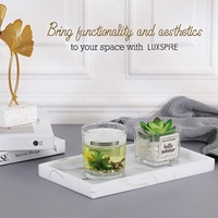 Design personnalisé vanité plateau marbre blanc commode parfum comptoir stockage organisateur bijoux porte-vaisselle plateau en résine plateau de service