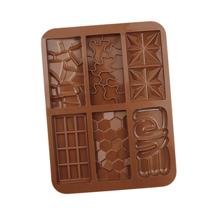 6 cavidades patrón diferente molde de Chocolate DIY grado alimenticio silicona <span class=keywords><strong>Waffle</strong></span> moldes de Chocolate - Product Image 6
