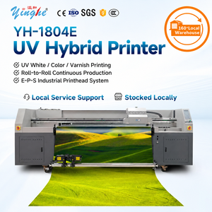 Yinghe 1804 UV Hybrid 4Printhead I3200 Digital Large Format Printer New Fully-Automatic <b>Refillable</b> <b>Ink</b> Tank for Banners Backlit - Product Image 1