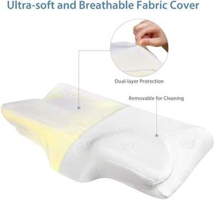 Almohada Ortopédica Cervical Antirronquidos de Espuma Viscoelástica WJ-1068 MAIDISHI con Funda Extraíble de Tela de Poliéster/Algodón para Masaje y Meditación - Product Image 5