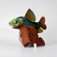 Nouvelle série Shan Hai Jing, style Tung Tung Tung Sahur, peluche en forme de poisson, singe, cactus, éléphant, avec un design amusant