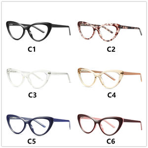 耐久性のある女性の目のガラスフレームブルーライトフィルターミックス花TR90レトロな猫の目の合金挿入柔軟なヒンジ処方 - Product Image 6