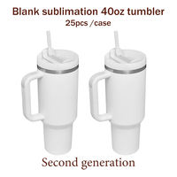 Vaso de Viaje de Acero Inoxidable de 40oz, Ecológico, Blanco Brillante, para Sublimación, con Tapa de Color, Asa, para Camping, Café Helado, con Pajita, Moderno