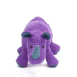 Juego de juguetes para masticar para perros con forma de rinoceronte, indestructibles, de peluche, con sonido, duraderos, para morder, de fabricante mayorista - Product Image 3