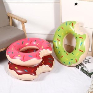 Bouée gonflable en PVC en forme de donut de dessin animé, écologique, pour enfants et adultes, pour jeux aquatiques estivaux - Product Image 2