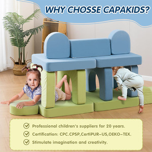 Giving Tree Modular Kids Play Couch 12 Pcs 65inch Soft Furniture for <b>Children's</b> Room and Play Area - Product Image 2