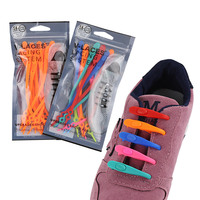 La troisième génération 14 pièces/ensemble adulte et enfant tête ronde Double trou élastique Silicone sans cravate paresseux lacets à usage multiple