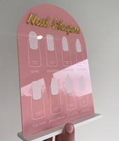 Signe d'affaires en acrylique de table avec logo personnalisé Plaque en forme de L pour ongles en forme de salon de beauté