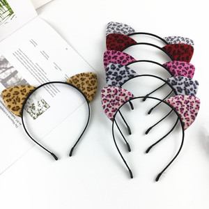 Coreano lindo leopardo estampado gato oreja accesorios para el cabello dulce Super Adorable dibujos animados diadema moda pinza de pelo para Selfie - Product Image 1