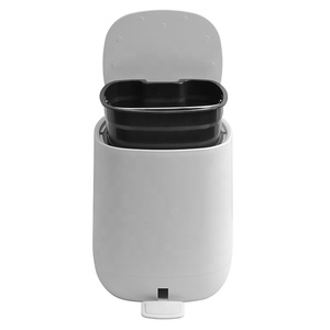 HANGSHAU Moderno <span class=keywords><strong>Cestino</strong></span> a Pedale da 5L in Plastica con Coperchio a Chiusura Morbida in ABS, Colore Bianco Opaco, Grigio, Nero, per Cucina e <span class=keywords><strong>Bagno</strong></span> - Product Image 5