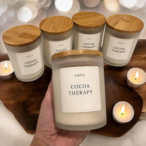 AIKUN Vente en gros de bougies parfumées de luxe à étiquette privée, options 7oz, 10oz, 15oz, pots en verre transparent résistants à la chaleur et écologiques - Product Image 2