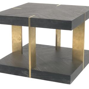 Table basse d'appoint géométrique en bois et métal pour salon, style nordique - Product Image 1