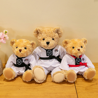 Poupée ours de Taekwondo avec logo personnalisé cadeau d'activité en peluche karaté kung fu ours en peluche ours en peluche jouet en peluche