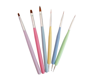 Pinceau à ongles en acrylique avec manche en bois coloré, taille 2, logo personnalisé, poils en nylon, outil de sculpture et de gravure pour manucure, pinceau acrylique - Product Image 3