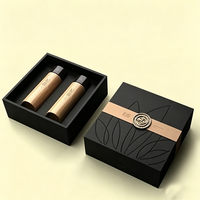 Boîte cadeau pour huile essentielle parfumée, dorée, noire mate, personnalisée, luxe, emballage de bouteille imprimé