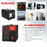 Régulateur de tension monophasé AVR 220V AC 2000VA de type relais, stabilisateur de tension pour réfrigérateur et téléviseur, vente chaude en usine