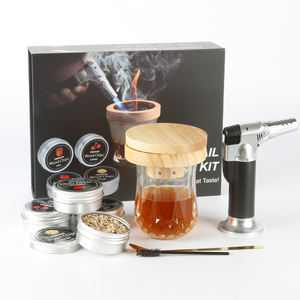 Kit de fumeur de whisky cocktail personnalisé Copeaux de bois Whisky Glaçage Glaçon Whisky Cadeau pour hommes Bar Restaurant Usage domestique - Product Image 1