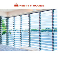 Fenêtre à persiennes en verre réglable moderne, cadre en aluminium moderne, fenêtres à persiennes fixes en verre avec moustiquaire