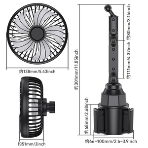 Shunwei's new <b>car</b> <b>cup</b> <b>holder</b> fan features three wind speeds, low noise operation, and a telescopic base; it is a universal <b>car</b> - Product Image 3