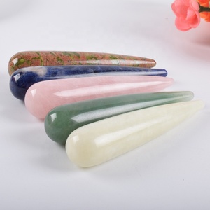 Varita de Masaje Mágica de Cristal para Terapia de Acupuntura, Herramienta de Tratamiento con Punta, Herramienta de Raspado Gua Sha, Pluma de Masaje de Cuarzo Rosa - Product Image 2