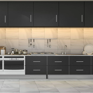 Poignées de meubles, poignée de porte d'armoire, poignée de tiroir en acier inoxydable, poignée en T droite, bouton long pour armoire de cuisine, noir argenté - Product Image 5