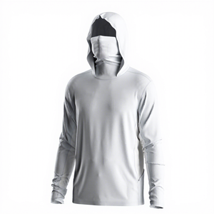Sudadera con Capucha Blanca para Hombre, Protección Solar UPF 50, Manga Larga, Anti-UV, Poliéster, Color Sólido, Ropa de Pesca para Adultos - Product Image 5