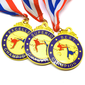 Medaglia sportiva a basso costo in rilievo da competizione Taekwondo su misura - Product Image 1