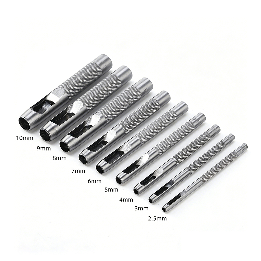 Ensemble de perforatrices rondes 2,5–10 mm, 9 pièces