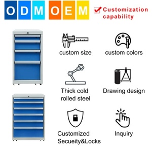 Gabinete de Herramientas Móvil de Acero de Alta Resistencia con 7 Cajones, Moderno, Metálico, para Garaje, Taller, Hotel, Centro Comercial y Gimnasio - Solución de Almacenamiento OEM - Product Image 3