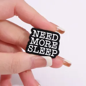 Stay Asleep Enamel Pins Custom NEED MORE SLEEP Brooches Lapel Badges Funny Quotes Jewelry Gift for Kids Friends