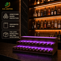 Vitrine à vin Joystar RGB LED en acrylique avec finition bois, luminosité réglable, contrôle Bluetooth pour bar KD