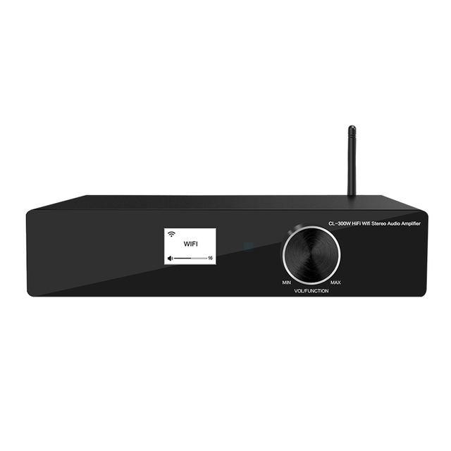 300 Watts Multiroom HiFi Power Amplifier with Wifi Airplay BT HDM LAN Phono Preamp Dac Optical Fiber USB Woofer-for Home Theater