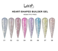 Ensemble de vernis à ongles en gel Lehchis, 8 couleurs, en forme de cœur, sans HEMA ni TPO, kit d'extension d'ongles en gel UV LED, OEM ODM