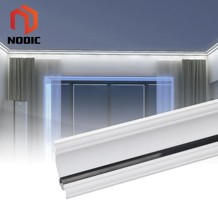 Yeso de pared de yeso para paneles de yeso en perfil de aluminio Led Iluminación interior Luz de perfil Led de aluminio montada en superficie