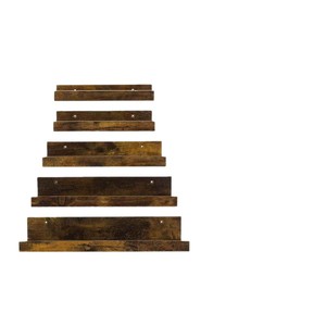 <b>Wall</b> <b>Mounted</b> <b>Shelf</b> Solid Wood Rectangle Single Layer Living Room Decoration No Drilling Required - Product Image 2