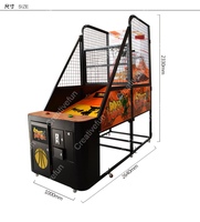 Machine de jeu de tir au basket-ball électronique d'arcade à pièces pliable avec construction métallique et prise en charge de la langue anglaise