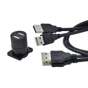 IP67 USB 3.0 2.0 Adapter Mated Male To Female Receptacles Socket Jacks Type-c Usb Panel Mount Waterproof Connector Cable