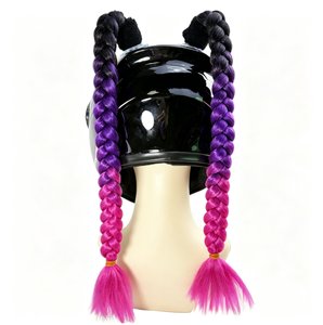 Perruque Mohawk en fibre synthétique tressée pour <span class=keywords><strong>casque</strong></span> <span class=keywords><strong>de</strong></span> moto, accessoire décoratif, vente directe usine, pour hommes et femmes motards - Product Image 3