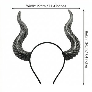 Diadema de Cuernos de Diablo Góticos para Halloween, Tocado de Bruja/Demonio, Accesorios para el Cabello con Diseño de Dragón, Disfraz para Fiesta de Cosplay - Product Image 2