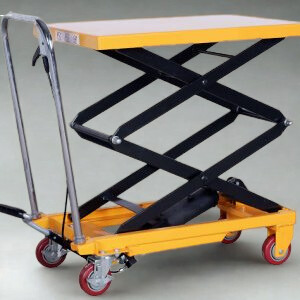 Manual Hydraulic Scissor Lift Table Mobile Elevating <b>Platform</b> Cart Double Scissor Lifting <b>Trolley</b> Industrial Material Handling - Product Image 3