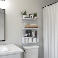 Étagère murale flottante à cadre cubique avec rail de guidage en métal pour salle de bain ou cuisine rangement salon décoration étagère de toilette