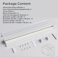 Persianas Inteligentes Motorizadas Zebra, Inalámbricas, Sin Perforación, con WiFi, Eléctricas, para Ventanas, Tamaño Personalizado, Control Remoto, para Sala de Estar, Interior