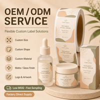 Étiquettes personnalisées pour soins de la peau, autocollants circulaires transparents en PET amovibles pour pots de sérum et crème, anti-humidité, étiquette privée, autocollant longue durée