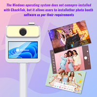 Chacktok Nouvelle Arrivée Appareil Photo DSLR 4K Cabine Photo Selfie HD à Écran Tactile 15,6 Pouces pour Location d'Événements et Fêtes, avec Roues Facile à Déplacer
